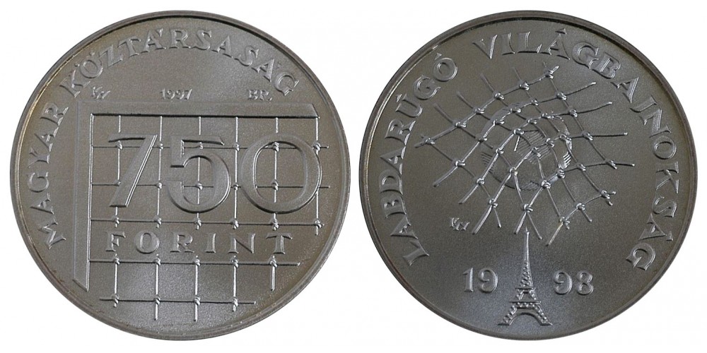 750 forint Labdarúgó VB 1997 BU